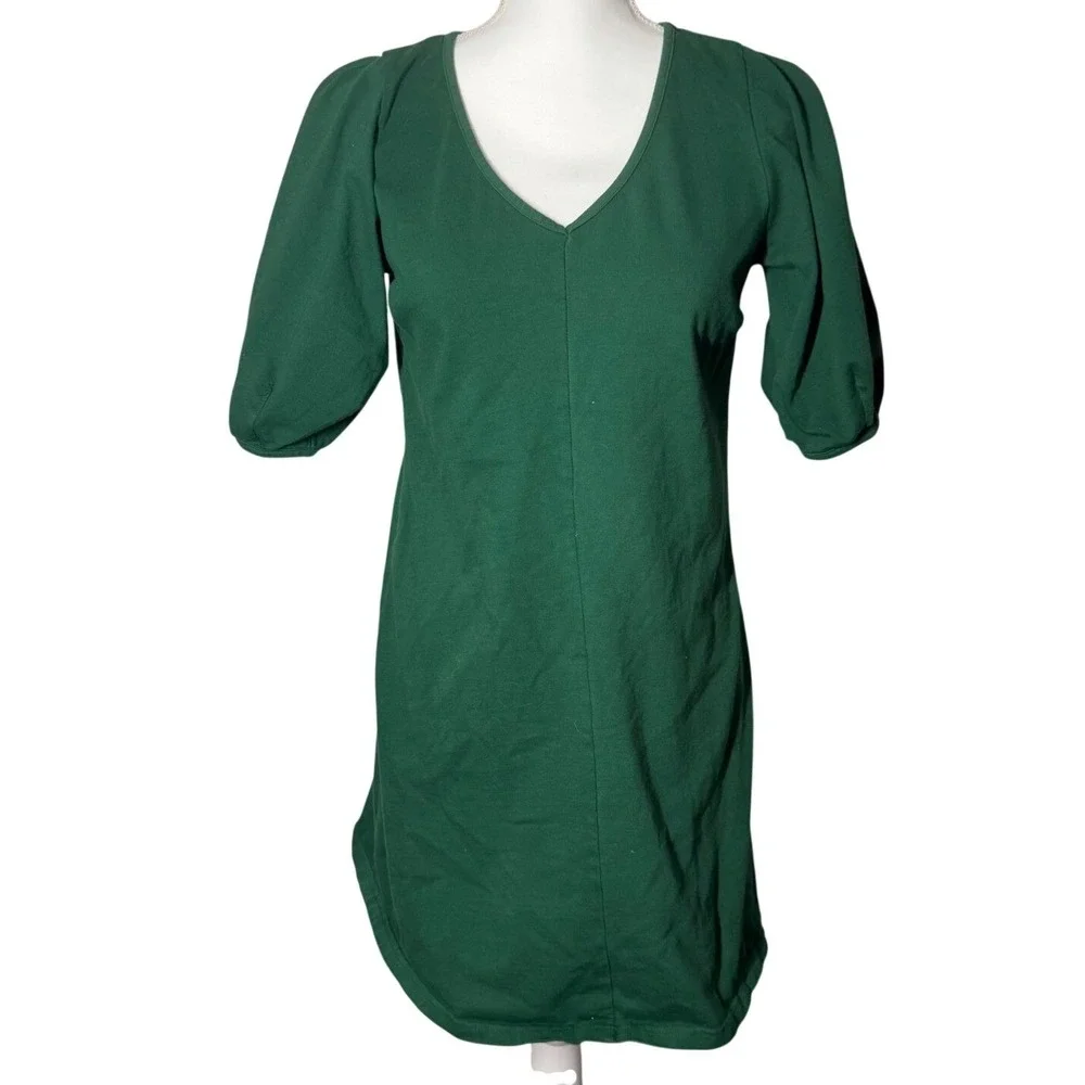 Velvet by Graham & Spencer for Anthropologie Green Puff Sleeve Dress – Size S - Picture 1 of 7